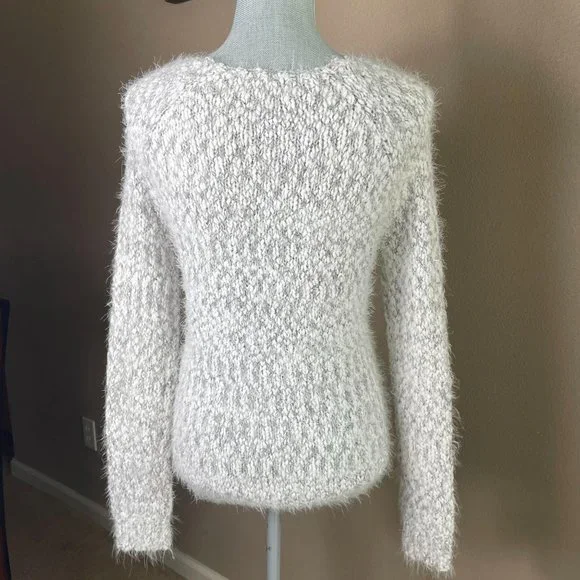 Buffalo White Gray Eyelash Cozy Sweater Small - Picture 3 of 8